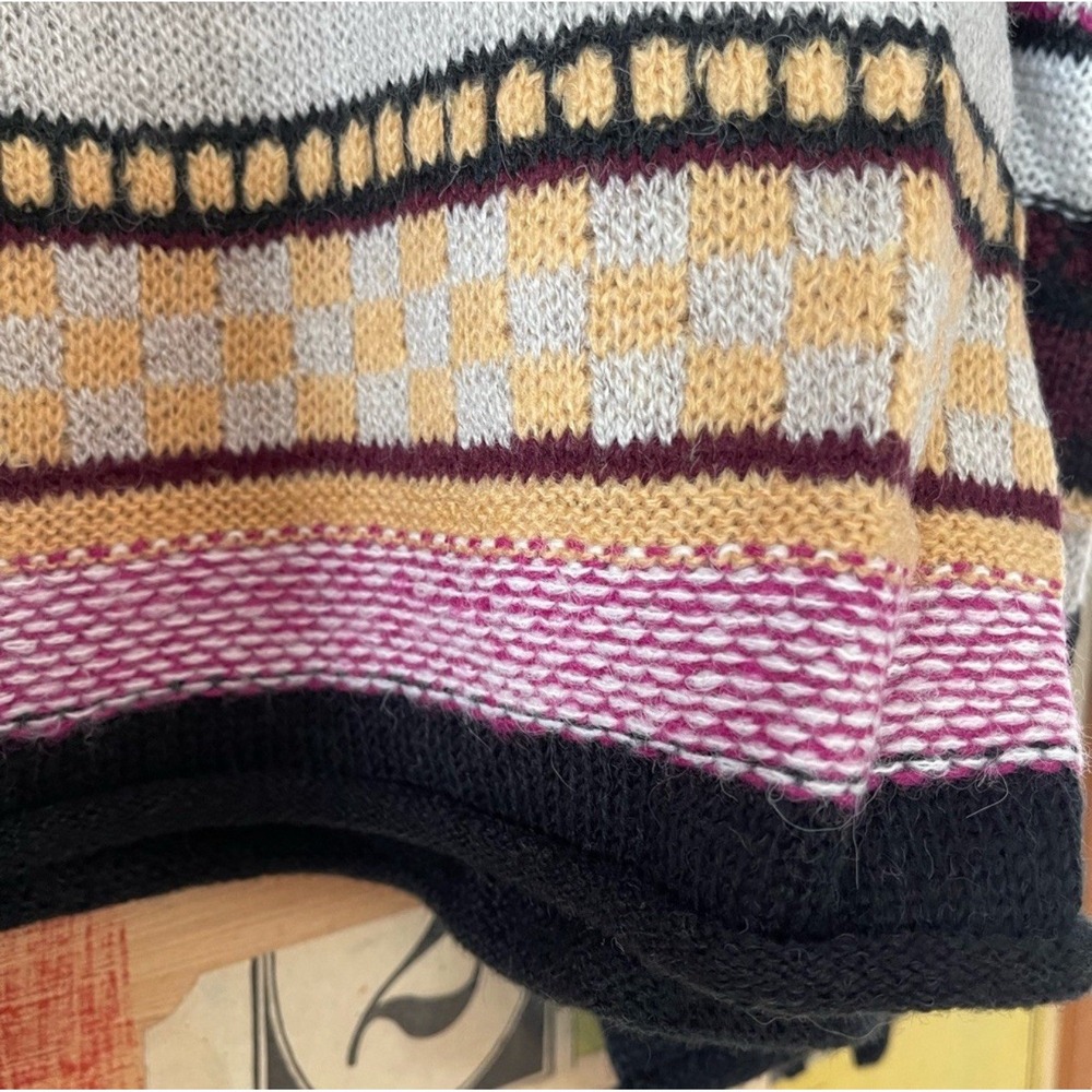 Easel Crochet Oversized Sweater‎ Colorful Boxy Boho Hippie Women's Size Small - Picture 10 of 12